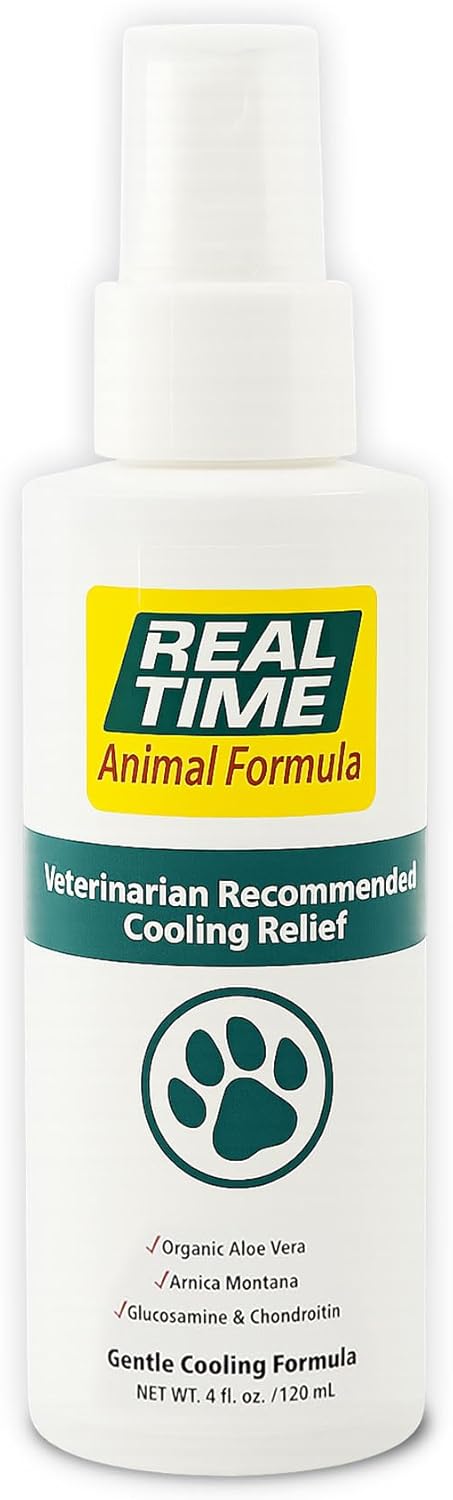 Real Time Pain Relief Pet Formula - 4oz Spray Bottle | Vet Recommended with 16 Natural Ingredients Including Menthol,
