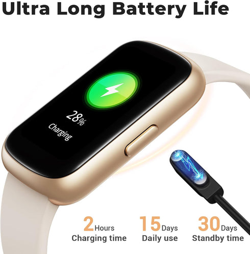 Fitness Tracker Watch with Heart Rate Monitor, Smart Watch for Women Men, 3ATM Waterproof, Sleep Monitor, Calorie
