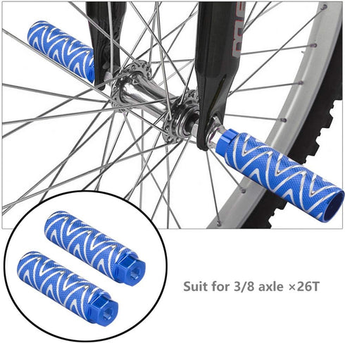 KINSPORY 4PCS Aluminum Alloy Anti-Skid Bike Pegs for 3/8 inch Axles, BMX Bicycle Stands, Cycling Rear Stunt Pegs