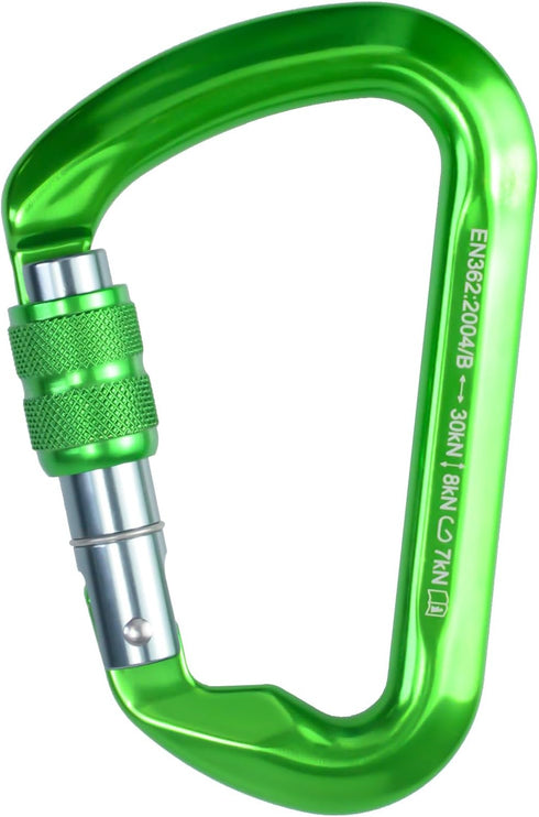 SEPEAK UIAA 30kN Locking Climbing Carabiner, Professional Heavy Duty Screwgate Clip for Outdoor Climbing, Mountaineering, Rappelling, Camping, Hiking, Swing,Large D Carabiner Hook/6744lb by S.E.PEAK