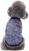 Pet Dog Navy Blue Classic Knitwear Sweater, Warm Winter Coat for Small Dogs (M)
