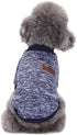 Pet Dog Navy Blue Classic Knitwear Sweater, Warm Winter Coat for Small Dogs (M)