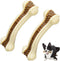Dog Bones Chew Toys for Aggressive Chewers, 2 Pack Real Beef Flavor for Large Medium Small Puppies