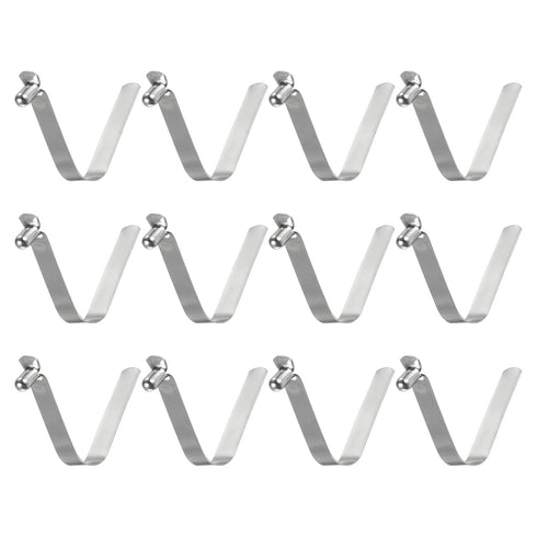 HARFINGTON 12pcs Single Button Kayak Paddle Snap Spring Clip, 44x8.5mm, Spring Steel V-Shaped Locking Tube Clips