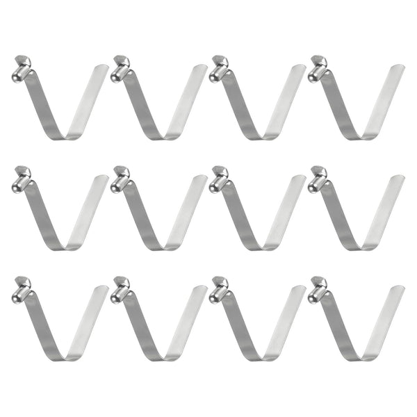 HARFINGTON 12pcs Single Button Kayak Paddle Snap Spring Clip, 44x8.5mm, Spring Steel V-Shaped Locking Tube Clips