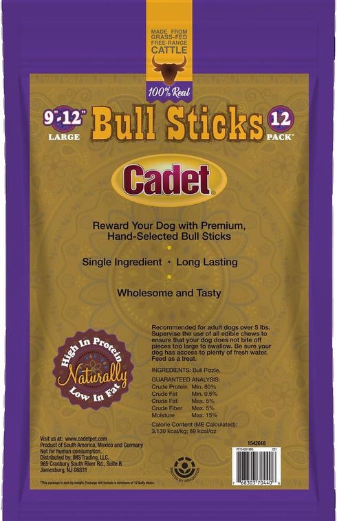 Cadet 9-12" Bull Sticks, 12 Count