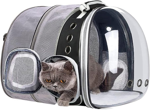 Expandable Cat Backpack Carrier Bubble, Airline Approved Pet Carrier Backpack for Large Cats and Small Dogs up to 20 lbs