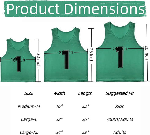 Set 12 Pack Scrimmage TOEPODO Pinnies of Vests Soccer Bibs Team Practice Pinnies with Drawstring Bag & Captain's