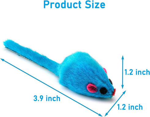 12PCS Cat Mouse Toys, Faux Fur Interactive Catnip Toys for Indoor Cats, Perfect for Kittens and Cats