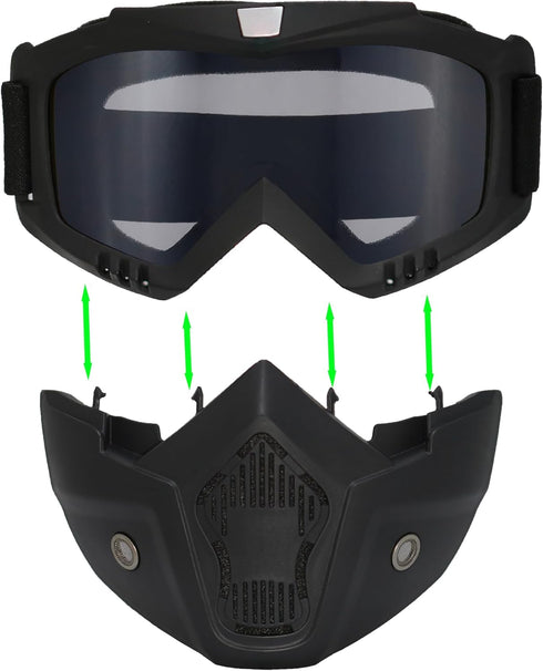 Paintball Mask Anti Fog, Airsoft Full Face Tactical Mask with Removable Goggles