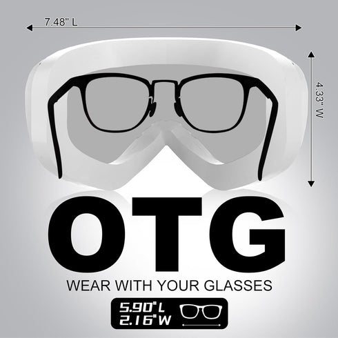 OTG Ski Goggles, 100% UV Protection Anti Fog for Men, Women, Adult, and Youth