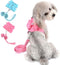 SELMAI Small Pet Dog Cat Bling Rhinestone Harness and Leash Set - Bow Girls Soft Ultra Suede Leather, Adjustable/No Pull