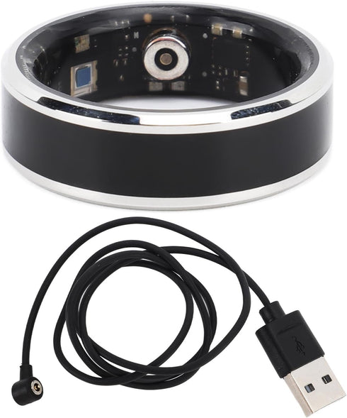Waterproof Ceramic NFC Ring, Smart Ring Health and Fitness Tracker, Sleep Heart Rate Oxygen Monitor, Wide Surface