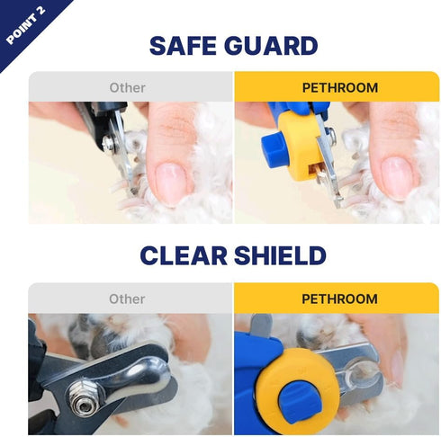 PETHROOM Dog Nail Trimmer Safe Shield Clippers with Nail File, Quick Easy Professional Trimming, Transparent Guard Guide