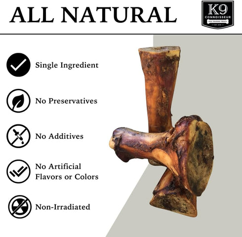 K9 50 3 Pack Connoisseur Beef Marrow Large Dog Bones Long Lasting for Aggressive Chewers - USA Made Single Ingredient