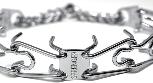 Herm Sprenger Prong Dog Training Collar, Ultra-Plus Chrome Plated Steel Pet Pinch Collar for Dogs, 23in