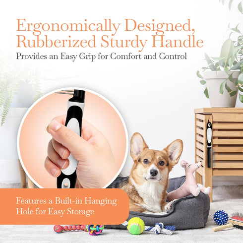 Fuller Brush Single-Sided Pet Comb - 25 Rust-Resistant Pins for Grooming Dogs & Cats, Ergonomic Handle