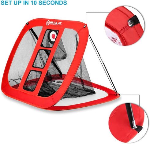 Pop Up Golf Chipping Net - Indoor/Outdoor Target Accessories for Backyard Swing Practice - Great Gifts for Golfers