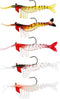 Operitacx 5pcs Luminous Multi- Shrimp Lures PVC Fishing Baits Realistic Simulation Shrimp