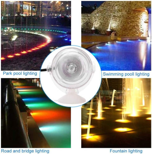 Semme LED Fish Spot Light, Waterproof Mini RGB Spotlights for Aquarium Fountain, 180 Degree Rotation