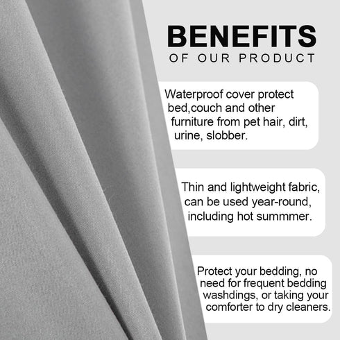DUJUIKE Waterproof Bed Cover for Dogs and Cats - Pet Hair Resistant Bed Sheet Cover, 100% Waterproof Breathable Fabric,
