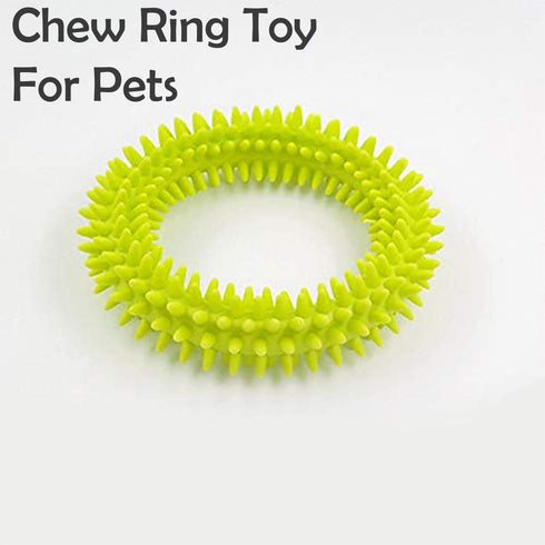 2Pcs Pet Chew Ring Toy, Soft Dental Rubber Spike Ring Chew Toy for Cat and Dogs (9cm)
