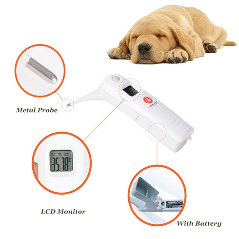 Animal Electronic Thermometer, Fast Rectal Thermometer for Dogs, Cats, Horses, Pigs, Sheep