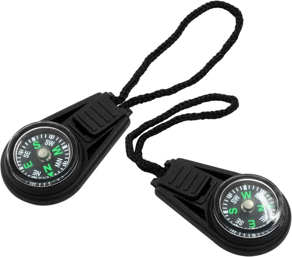 Kemcatui 10 Pcs Mini Compass Bulk Zipper Pull Tiny, Waterproof Survival Compass for