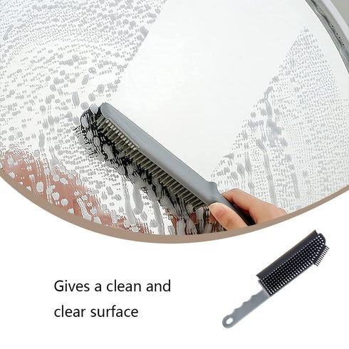 Pet Hair Removal Brush, 3 in 1 Mirror Cleaning Brush with Scratch Free Rubber Bristles for Cars, Carpets