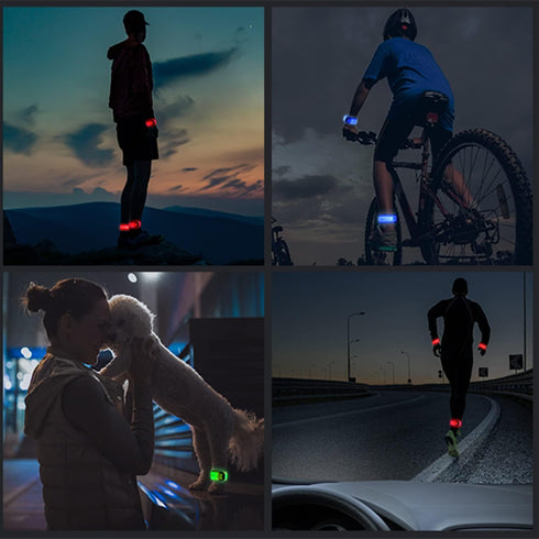 Simket LED Armband Rechargeable for Running - High Visibility Reflective Light Up Bands for Night Walking