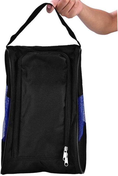 Zerone Portable Golf Shoes Bag with Pocket, Breathable Dust-Proof Storage Organiser, Unisex Zippered Shoe Bag for
