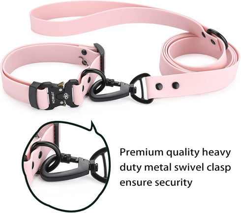 Waterproof Dog Collar and Leash Set with Adjustable Quick Release Buckle for Large, Medium, Small Dogs (Large, Purple)