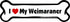 Imagine This Company I Love My Breed Bone Shaped Pet Magnet, 2 x 7 inches, White/Black, Weimaraner