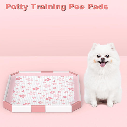 22"x 22" 6-Layer (50 Counts) MIZOK Puppy Pads with Leak-Proof Quick-Dry Design Pee Pads for Dogs Potty Training