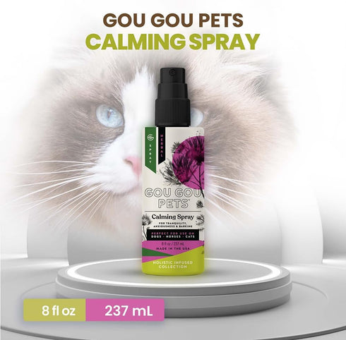 Recommended 8 oz Holistic Natural Derived Calming Pet Spray for Anxiety: Providing Stress Relief: Veterinarian - Made