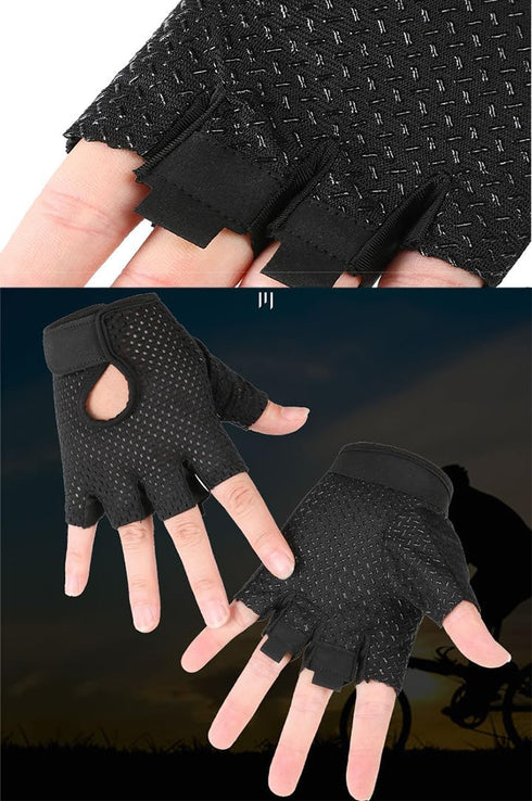 OVOY Breathable Fingerless Workout Gym Gloves for Men Women - Anti-Slip and Durable Exercise Gloves for Weightlifting