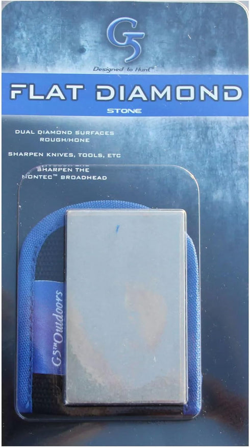 G5 Flat Diamond Stone Broadhead Sharpener for Montec Broadheads - Fine (1200) & Rough (600) Diamond Sides, Nylon Case
