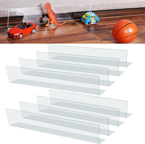 8 Pack Under Couch Blocker for Pets, 16" L x 3.2" H Adjustable Clear Couch Guards, PVC Safety Barrier
