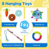 HiNADA 8 25 lbs) Puppy Play Gym with Hanging Toys, Small Dogs Indoor Jungle Gym with Squeaky Toys, PVC Frame