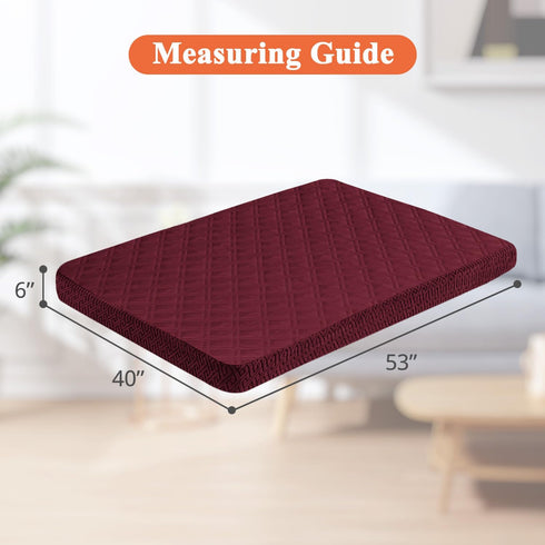Waterproof Dog Bed Covers Only - Quilted Replacement Washable Pet Cover for Dog Cat, 53Lx40Wx6H Inches, Burgundy