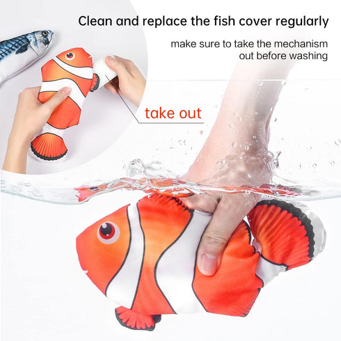 Electric Moving Dog Fish Toy - 2 Pack with Updated Motor - Realistic Flopping Fish Oxford Cloth Interactive Pet Toys