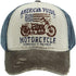 Vintage Washed Denim Baseball Cap, Motorcycle Print Trucker Hat, 100% Cotton Outdoor Sun Hat for Men Women