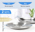 Stainless Steel Cat Dishes for Food and Water - 2 Sets Shallow Style for Kittens and Baby Cats, Relief of Whisker