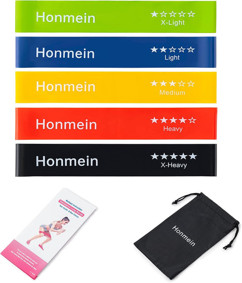 Resistance Bands for Working Out, Exercise Bands with 5 Resistance Levels for Home Fitness