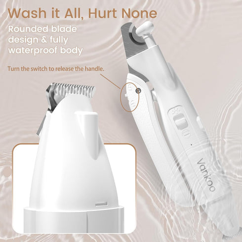 2 1 Trimmers Trimmer IPX7 in Dog & Cat Nail Clippers & with LED Lights, Splash Guard - Pet Hair for Around Paws, Ear