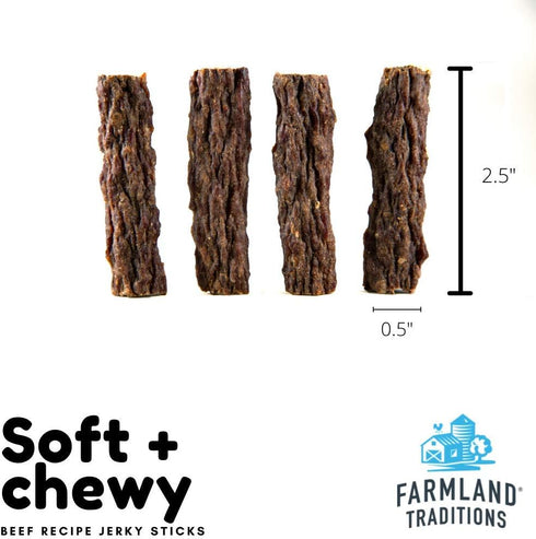 Farmland Traditions Beef Recipe Dog Jerky Sticks (14.4 oz total, 12 pack- 1.2 oz each)