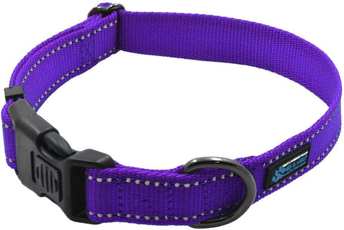 Max and Neo NEO Nylon Buckle Reflective Dog Collar, Small, Purple, We Donate a Collar for Every Sale