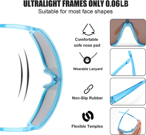 Karsaer Vision Sports Sunglasses for Men, Women, Youth, Kids, Teens, Baseball
