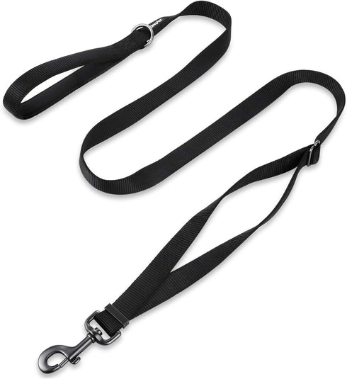 Hyhug Pets Premium Adjustable Leash - 6 Feet for Small Dogs with Soft Neoprene Handle, Obsidian Black