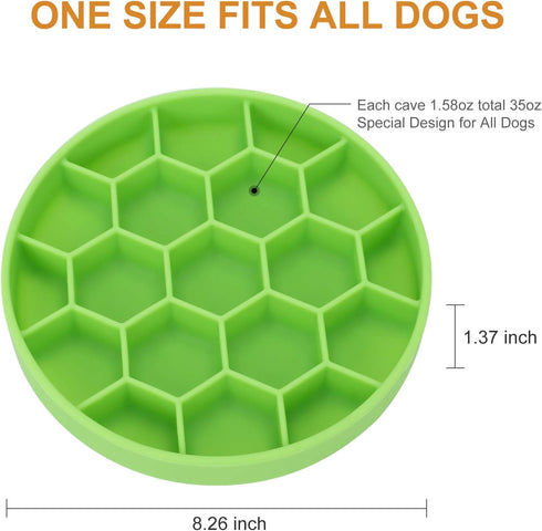Slow Feeder Dog Bowls, Silicone Dog Bowl with Suction Cup, Interactive Puzzle Feeder for Dogs